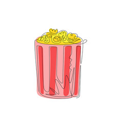 Continuous One Line Drawing Popcorn Logo Symbol