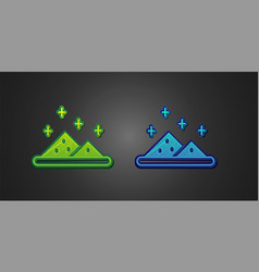 Green And Blue Magic Powder Icon Isolated On Black