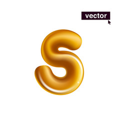 Letter S Logo Metallic Golden Ballon Icon