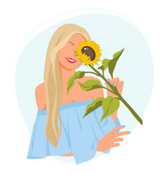 With A Girl And A Sunflower