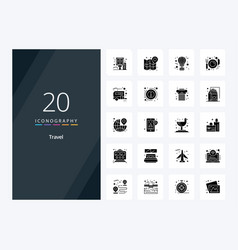 20 Travel Solid Glyph Icon For Presentation