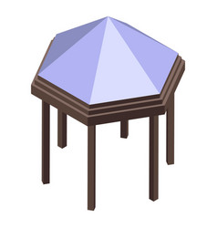 Round Gazebo Icon Isometric Style