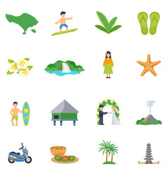 Set Of Flat Icons About Bali