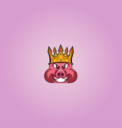 Crown King Pig Mascot Logo