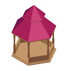 Garden Gazebo Icon Isometric Style