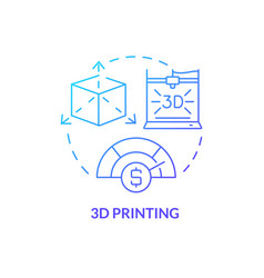 Three Dimensional Printing Blue Gradient Concept