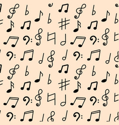 Music Sheet Paper Doodle Seamless Pattern