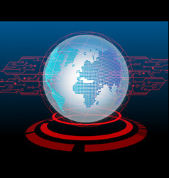 World Map Cyber Attack By Hacker Circuit Concept