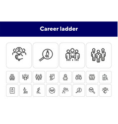 Career Ladder Line Icon Set