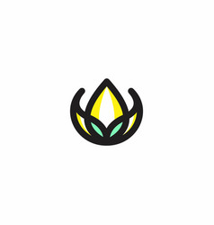 Flower Lotus Logo Modern Design Organic