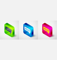 Isometric Salut In Different Languages Icon