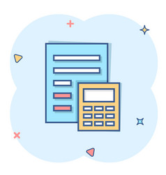 Tax Payment Icon In Comic Style Budget Invoice