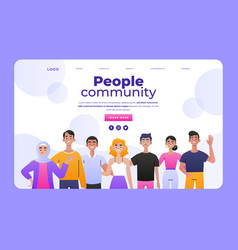 Hand Drawn Flat Design Group People Landing Page