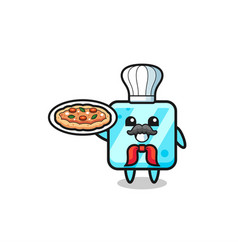 Ice Cube Character As Italian Chef Mascot