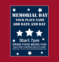 Memorial Day Party Poster Flyer Design