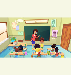 Teacher Scolding Pupil In Class Cartoon