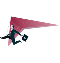 Business Icon Flat Man Flying