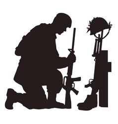 Kneeling Soldier Silhouette High Quality