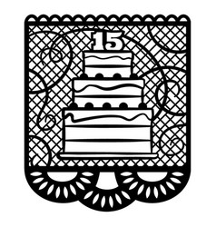 15th Birthday Cake Papel Picado Banner