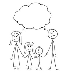 Cartoon Of Unhappy Family Couple Of Man And Woman