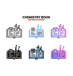 Chemistry Book Icon Set With Different Styles