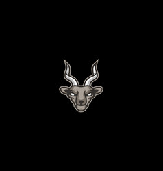 Evil Deer Head Logo Cartoon Design Abstract