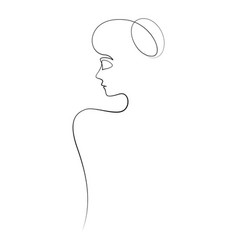 Naked Woman Eyes Closed Backside Continuous Line