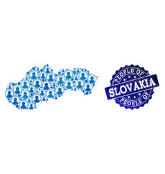 People Composition Of Mosaic Map Of Slovakia