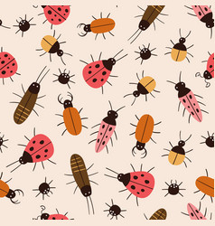 Small Bugs Seamless Pattern