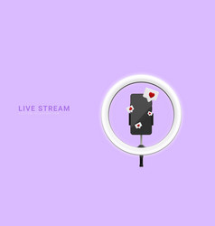 3d Realistic Live Stream Concept Phone On Tripod