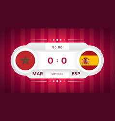 Morocco Vs Spain Match Design Element Flag Icons