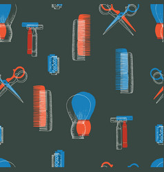 Barber Shop Tools Seamless Pattern