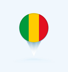 Map Pointer With Flag Of Mali