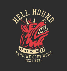 T Shirt Design Hell Hound With Horned Angry Dog