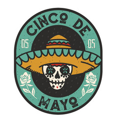 Cinco De Mayo Skull Badge