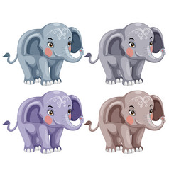 Cute Elephant With Painted Face Cartoon Isolated