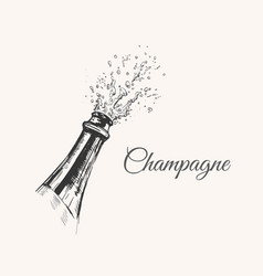 Hand Drawn Of Champagne Explosion