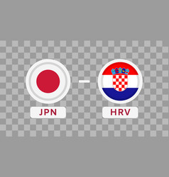 Japan Vs Croatia Match Design Element Flags Icons