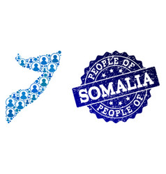 People Composition Of Mosaic Map Of Somalia