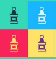 Pop Art Whiskey Bottle Icon Isolated On Color