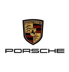 Porsche Logo Brand Car Symbol With Name Black