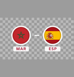 Morocco Vs Spain Match Design Element Flags Icons