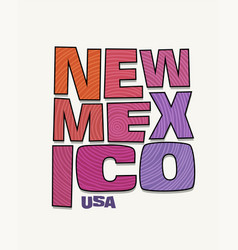 New Mexico With Name Distorted Into State Shape