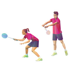 Badminton Players Mixed Doubles Team Man