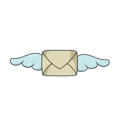 Romantic Vintage Closed Envelope With Wings