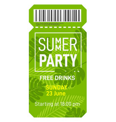 Summer Party Coupon Entertainment Ticket Event