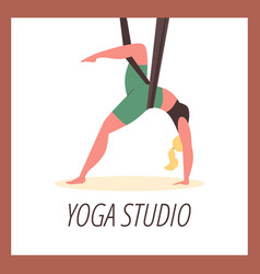 Yoga Studio Advertising Poster Flat