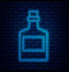 Glowing Neon Line Alcohol Drink Rum Bottle Icon