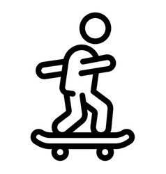 Kid Skater Icon Outline Skate Park