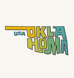 Oklahoma With Name Distorted Into State Shape